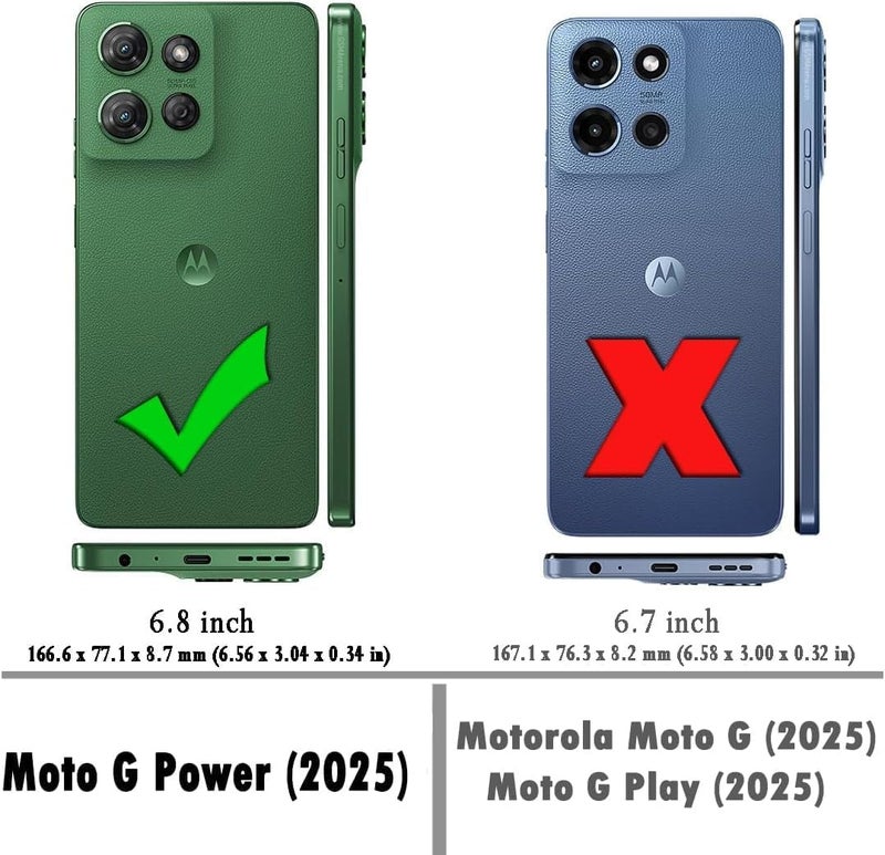 WDHD Compatible with Motorola Moto G-Power-2025 Case Glitter Pink/Aqua | Full-Body Protective Shockproof Bumper Phone Cover with Tempered Glass Screen Protector, 12FT Military Grade Drop Tested - Image 2
